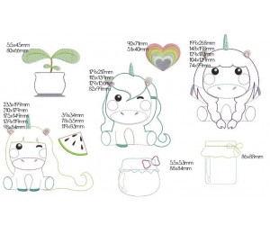 Stickdatei - Sweet Unicorn 3 Appli